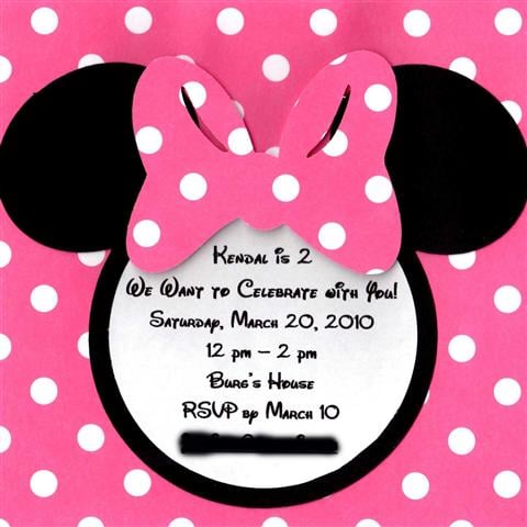 Minnie Mouse Invitation