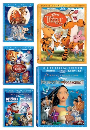 Disney Movies Tigger Lady Tramp Pocahontas Rescuers Aristocats
