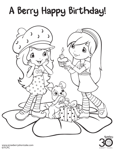 Strawberry Shortcake Coloring Page Birthday