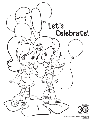 Strawberry Shortcake Coloring Page Party 2