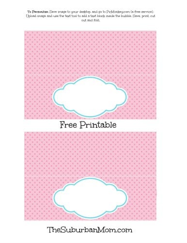 Pink Ice Cream Party Table Tent Label Free Printable
