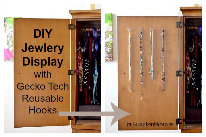 DIY Jewelry Display Gecko Tech Reusable Hooks