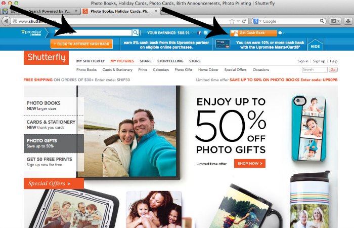 Cash Back with RewardU Upromise Toolbar
