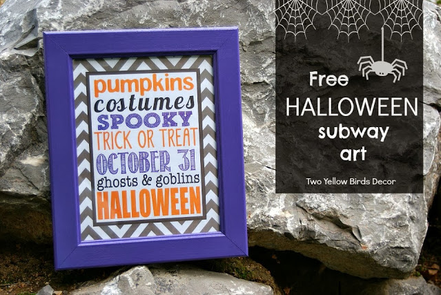 Halloween Subway Art Printable Purple