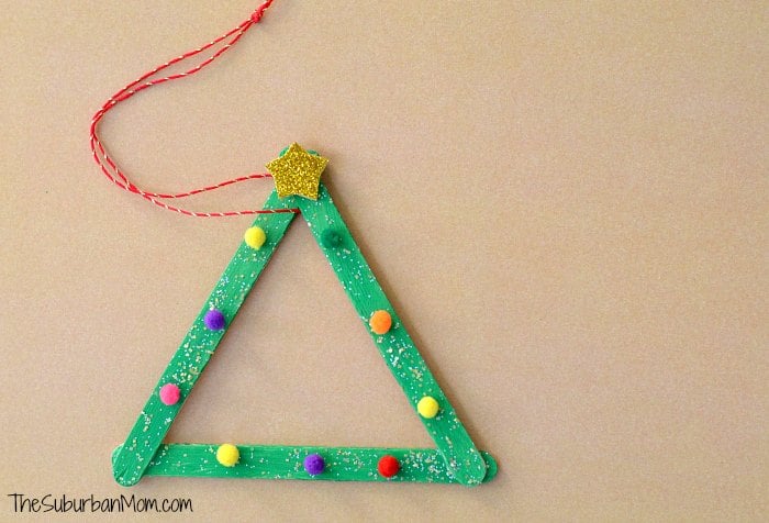 Popsicle Stick Christmas Tree Ornament