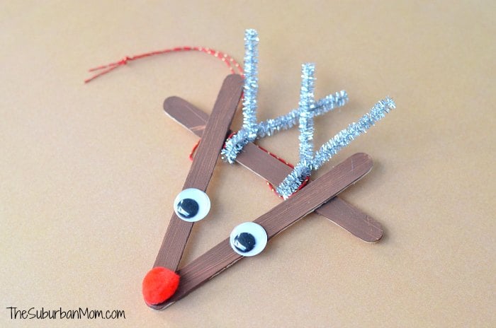 Popsicle Stick Ornament Rudolph