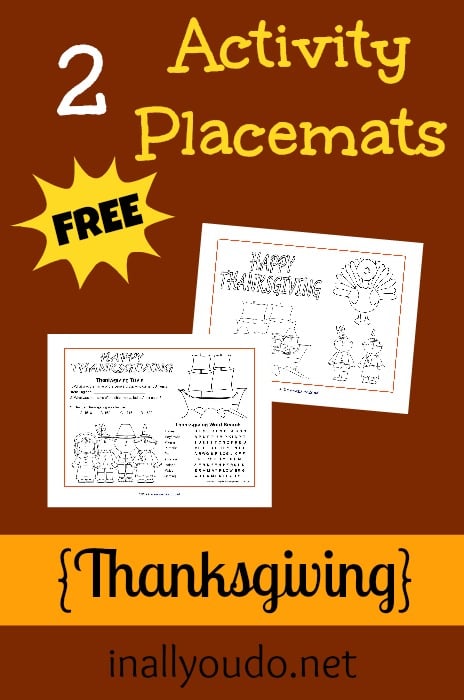 Thanksgiving Activity Placemats