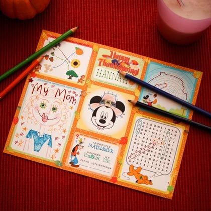 Thanksgiving Placemat Disney