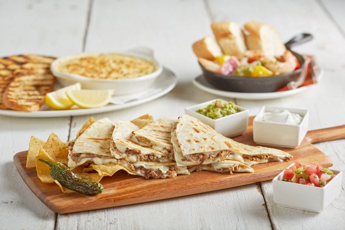 Margaritaville Asiago Crab Dip Key West Quesadillas Drunken Shrimp Skillet
