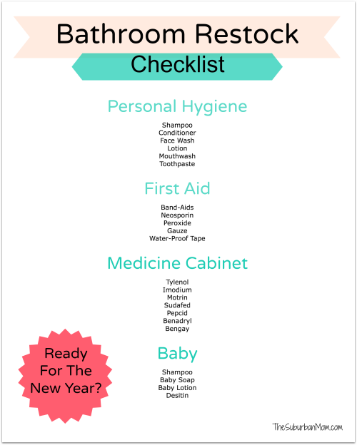 Bathroom Restock Checklist