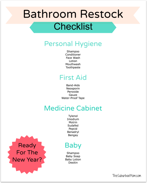 Bathroom Essentials Checklist