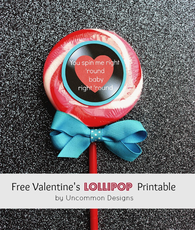 Lollipop Valentines Printable