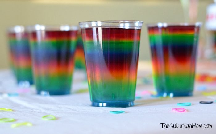 Rainbow Jello Cups