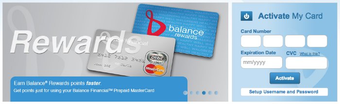 Balance Financial Prepaid MasterCard from Walgreens