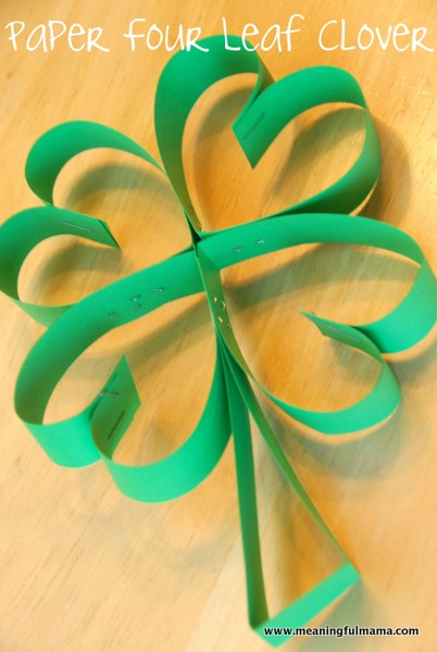 Paper Four Leaf Clover St. Patricks Day Craft