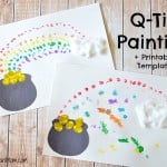 Rainbow Q-Tip Painting Printable Template