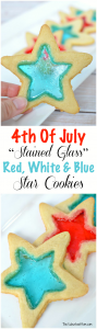 4th Of July Stained Glass Red, White & Blue Star Cookies