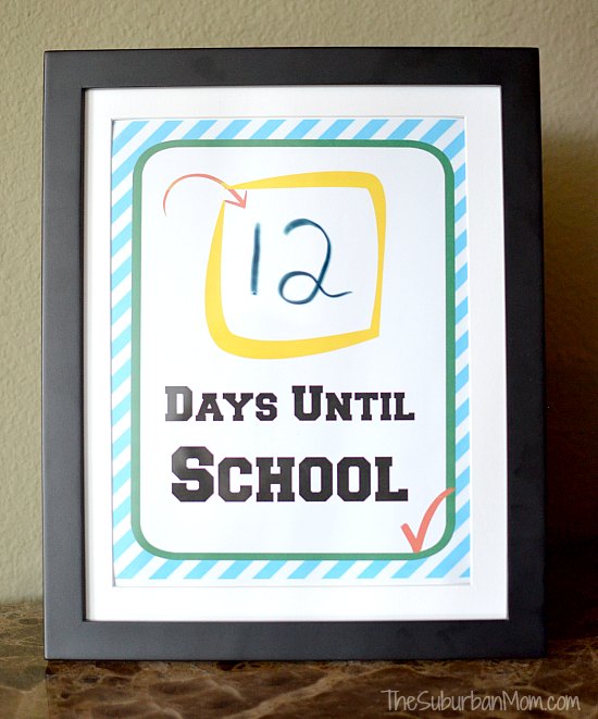 Back To School Countdown Free Printable The Suburban Mom