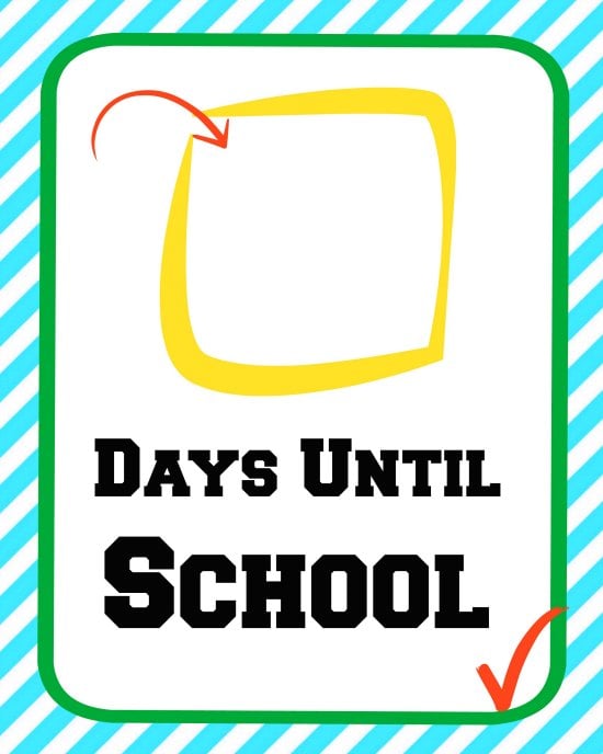 Back To School Countdown Free Printable The Suburban Mom