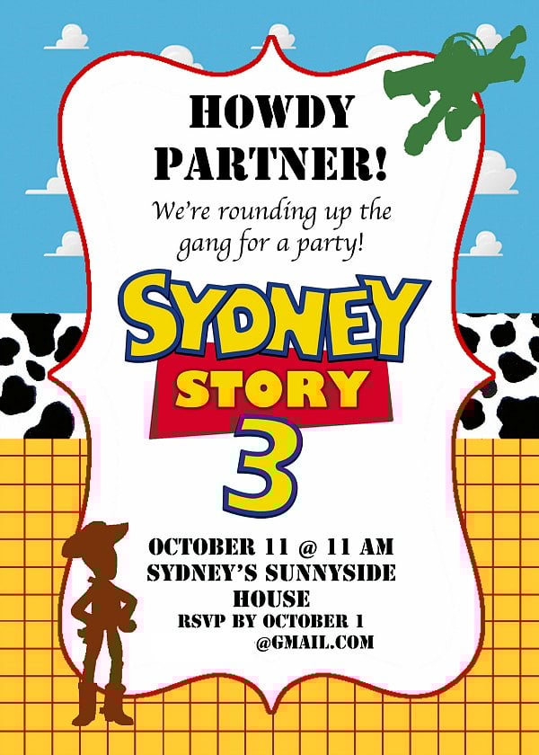 Free Toy Story 4 Birthday Invitation Templates Bagvania