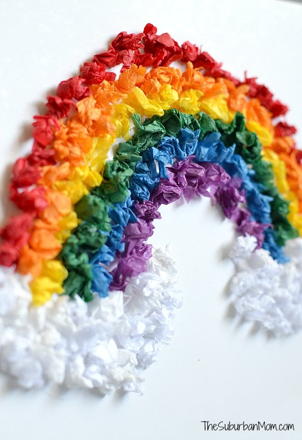 DIY Tissue Paper Rainbow  Tissue paper art, Tissue paper crafts