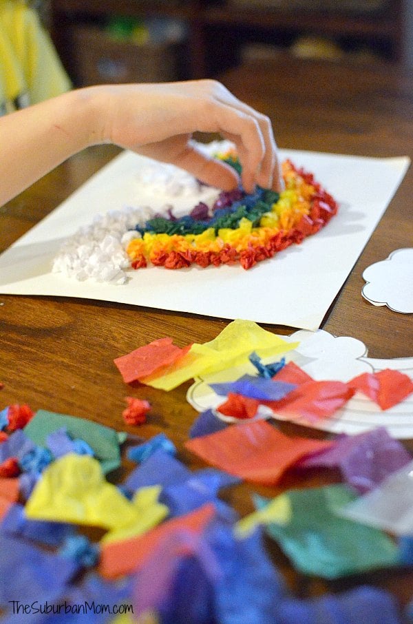 Tissue Paper Rainbow Craft For Kids - The Suburban Mom