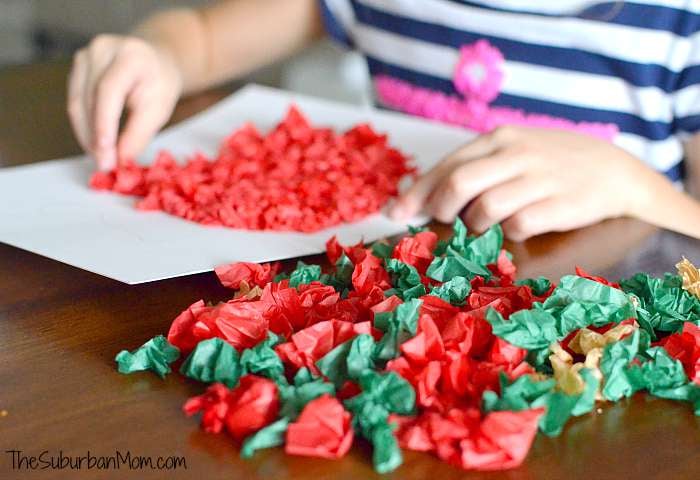 Cute Tissue Paper Apple Craft w/ Printable Template