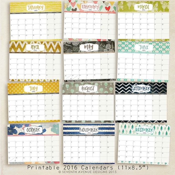 2016 Calendars