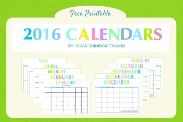 Free Printable 2016 Calendar