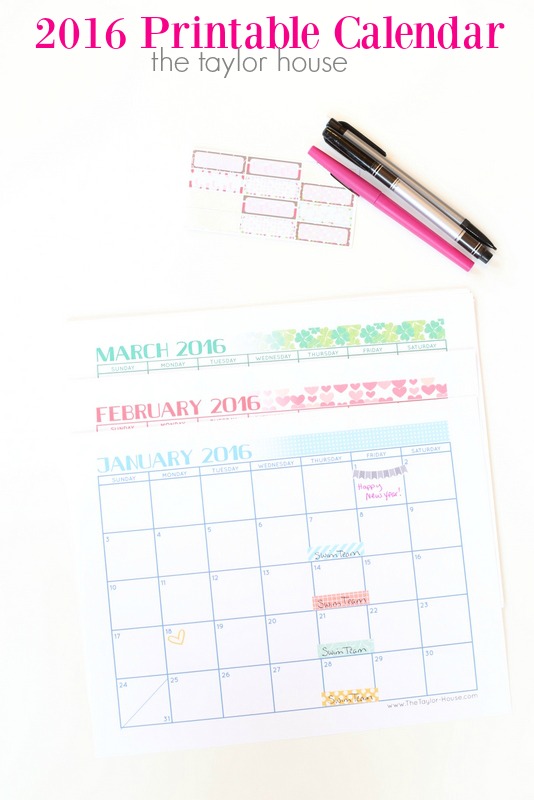 Printable 2016 Calendar
