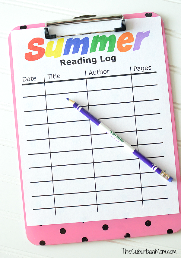 Kids Summer Reading Log Printable