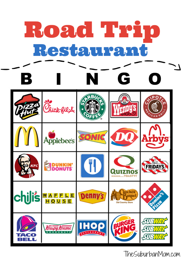 Road Trip Bingo Printable