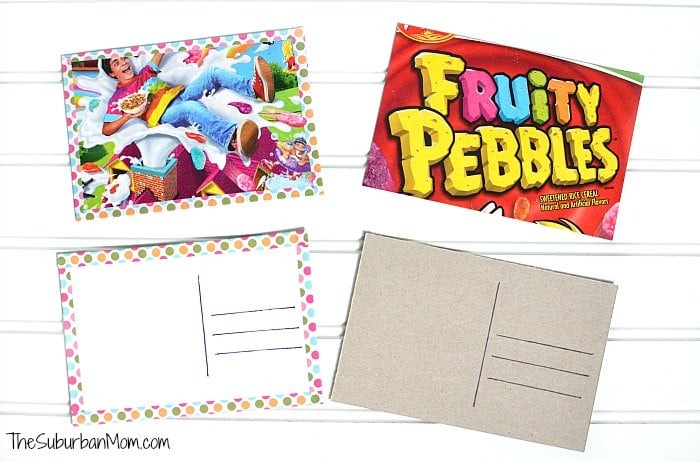 DIY Cereal Box Postcards