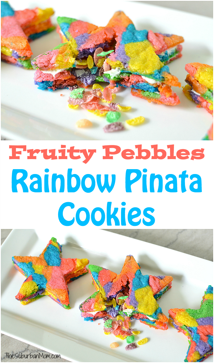 Fruity Pebbles Rainbow Pinata Cookies