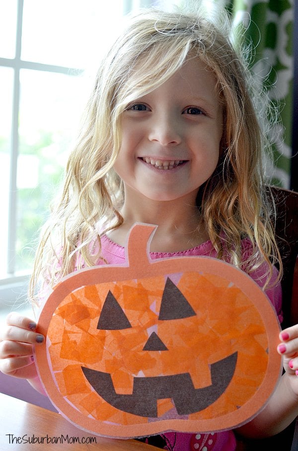 Kids Craft Pumpkin Sun Catcher