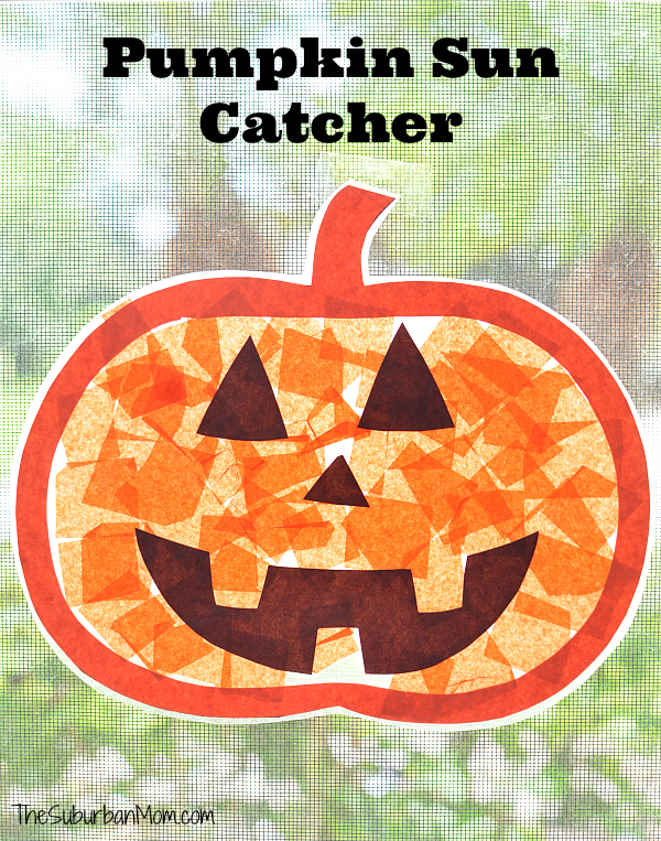 Pumpkin Sun Catcher Kids Craft Halloween Decoration