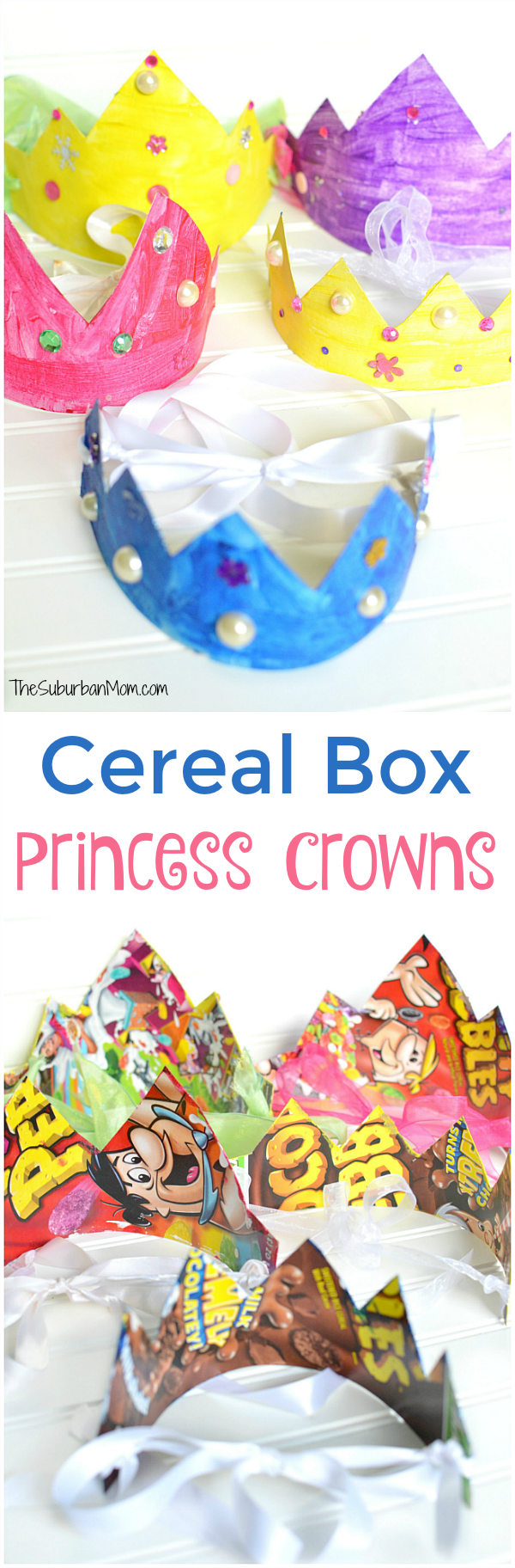 Cereal Box Princess Crown Kids Craft - The Suburban Mom