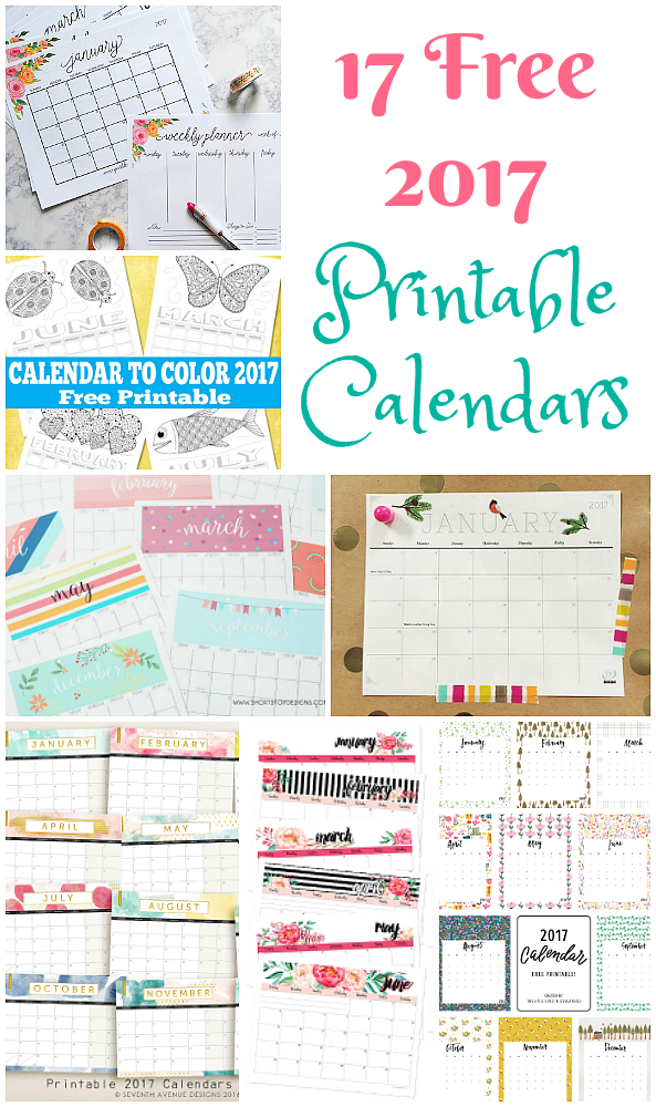 Free 2017 Printable Calendars