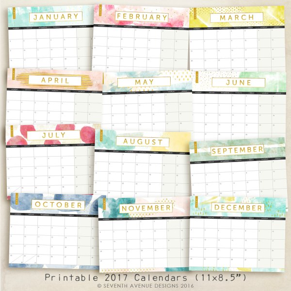 17 Free Printable 2017 Calendars - The Suburban Mom