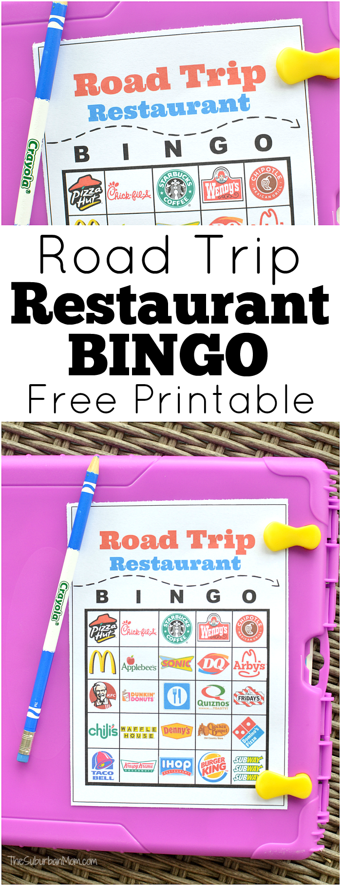 Road Trip Restaurant Bingo Free Printable The Suburban Mom