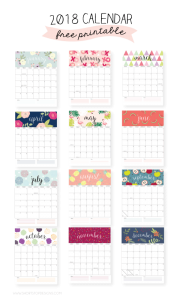 Free 2018 Calendar Printable For Download - The Suburban Mom