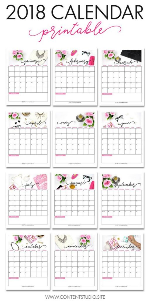 Free 2018 Calendar Printable For Download - The Suburban Mom