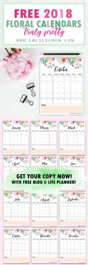 Free 2018 Calendar Printable For Download - The Suburban Mom