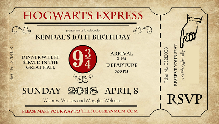 Witches & Wizards Printable Invitation -   Harry potter party  invitations, Harry potter invitations, Harry potter birthday party