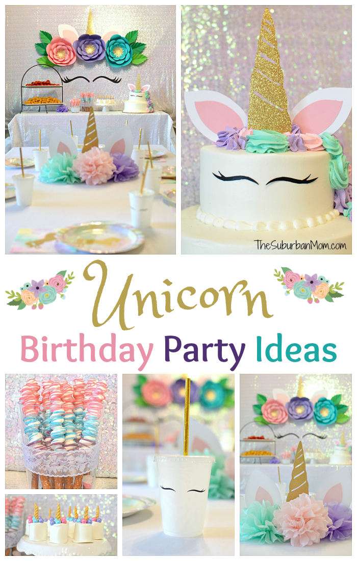 Unicorn Birthday Party Ideas - Food, Decorations, Printables - The