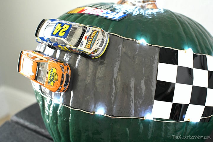 No Carve NASCAR Pumpkin
