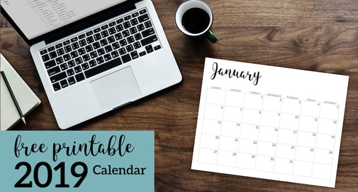 2019 Calendar Template