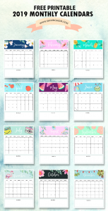 19 Free Printable 2019 Calendars - The Suburban Mom