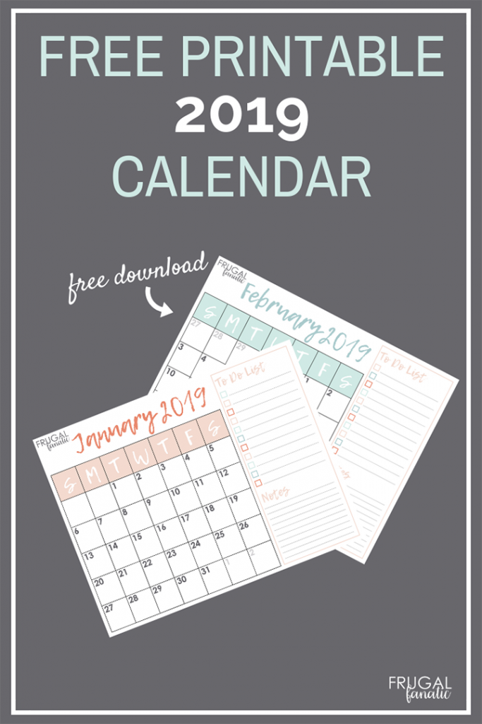 19 Free Printable 2019 Calendars - The Suburban Mom