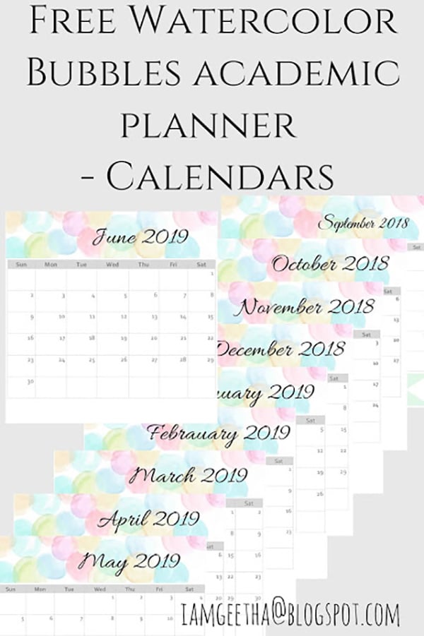 Free Printable 2019 Calendar
